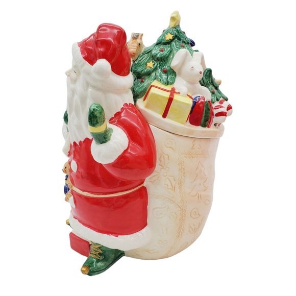 Vtg Santa Clause Ceramic COOKIE JAR Epicure Essentials Carter Hawley Hale Stores - Picture 3 of 9